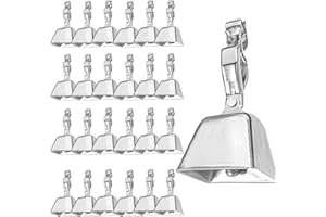 PFEIBK 24 Pcs Fishing Bells for Rods, Fishing Pole Bells Catfish Bells Clamp Clip on Poles, Fishing Rod Bells Alert for Fish Catfishing Equipment Rings Ice Accessories Bells for Fishing Poles