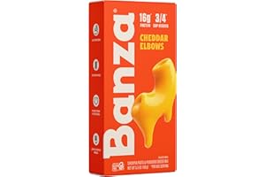 Banza Elbows & Classic Cheddar Mac and Cheese - High Protein, Gluten Free, and Lower Carb Protein Mac and Cheese - 5.5oz
