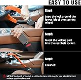 Tevlaphee Upgraded Steering Wheel Lock High Visibility 3 Keys Orange view 6
