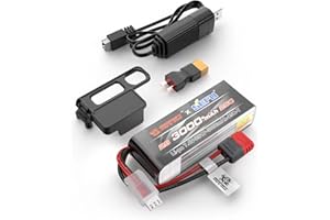 HYPER GO Angry Snail 2S3000 RC Car Upgrade Accessories 2S 7.4V 3000 mAh 25C LiPo Battery, Spare Parts RC Battery All 1/12 1/14 1/16 Scale