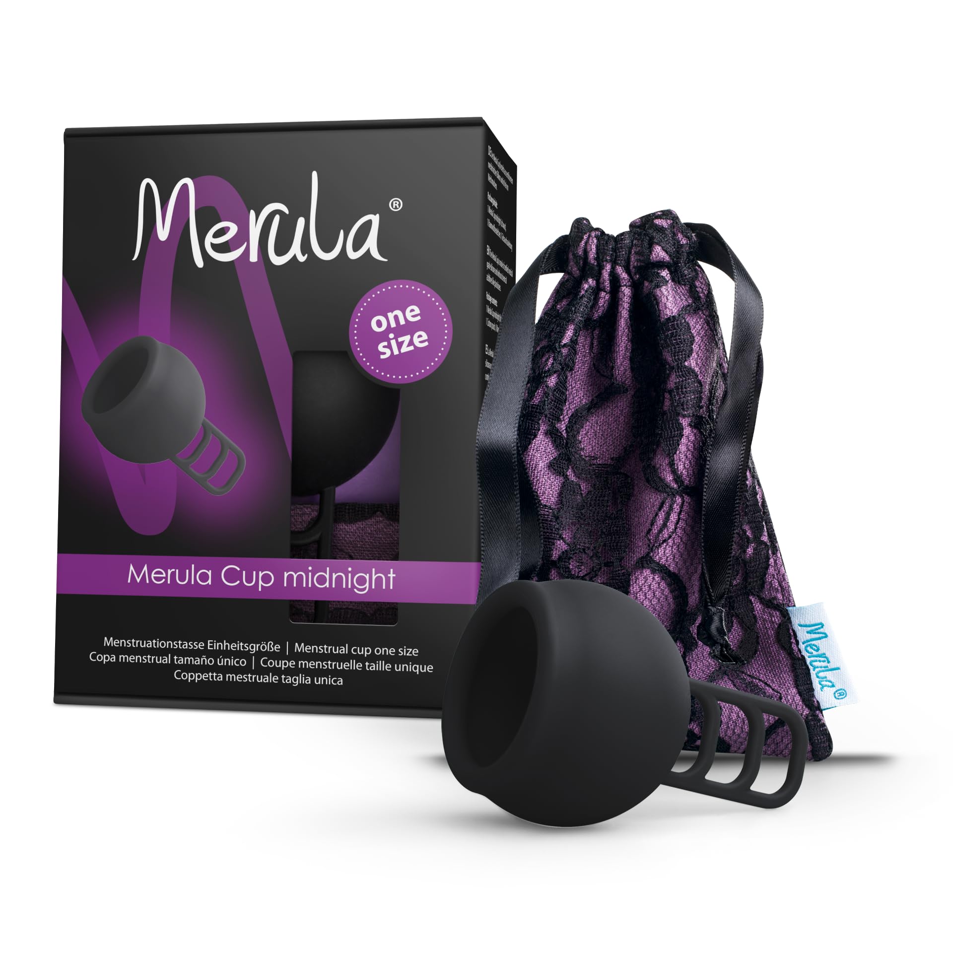 Merula Menstrual Cup Midnight (Black) "one Size" – Made of Medical-Grade Silicone