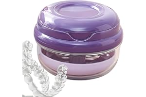 Denture Case,Leakproof False Teeth Soaking Container | Braces Storage Box - for Cleaning Soaking Rinsing Women Men Adult Trav