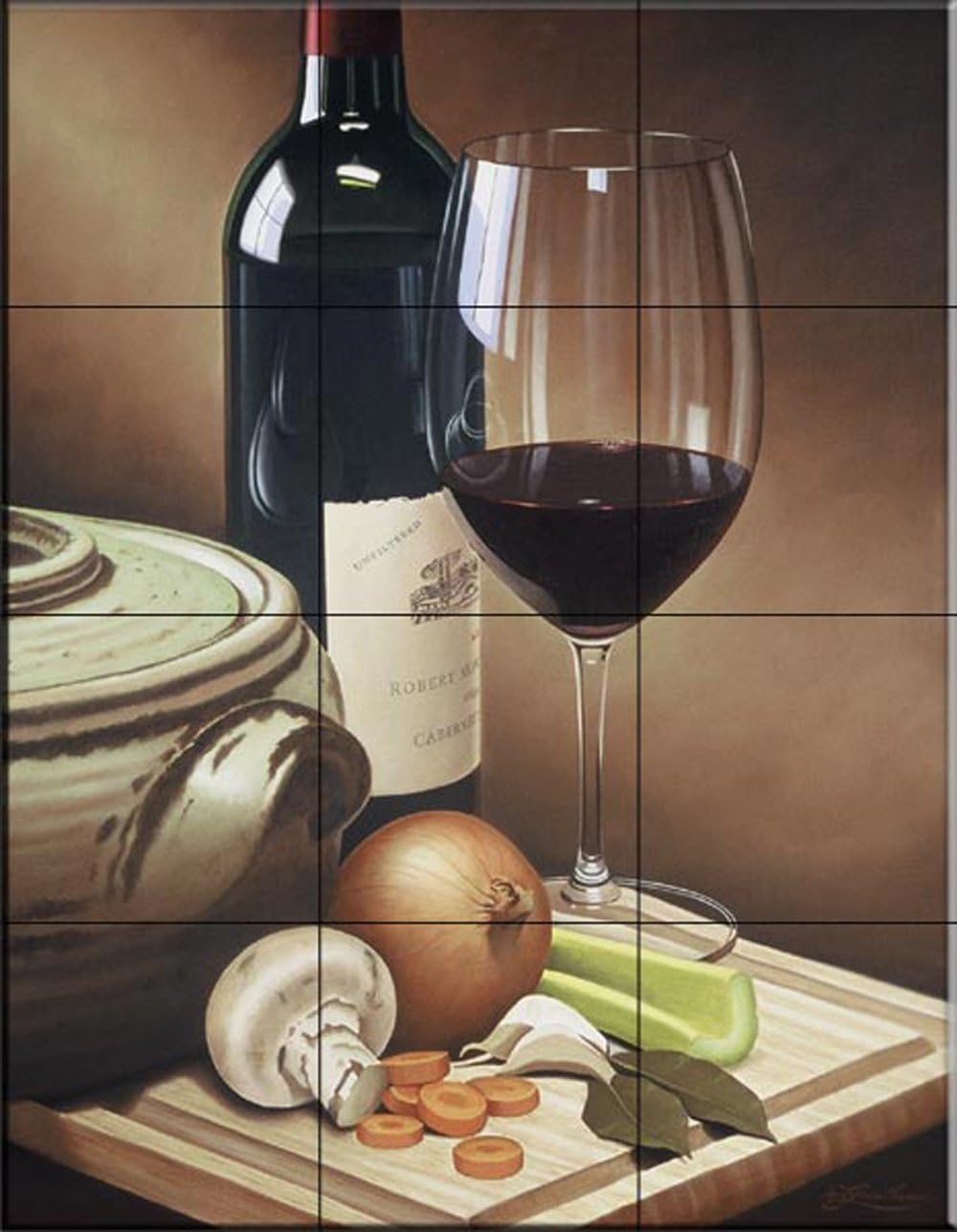 Ceramic Tile Mural - Hearty Stew - by Ian Greathead - Kitchen splashback Tiles/Bathroom Tiles