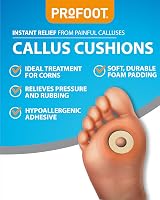 PROFOOT Callus Cushions 6 Super Soft Foam Pads Hypoallergenic Adhesive view 2