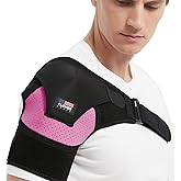 Shoulder Brace for Men and Women Rotator Cuff - for Bursitis, Dislocated AC Joint, Labrum Tear, Tendonitis,Neoprene Compression Support Sleeve for Men and Women (Pink L-XL)