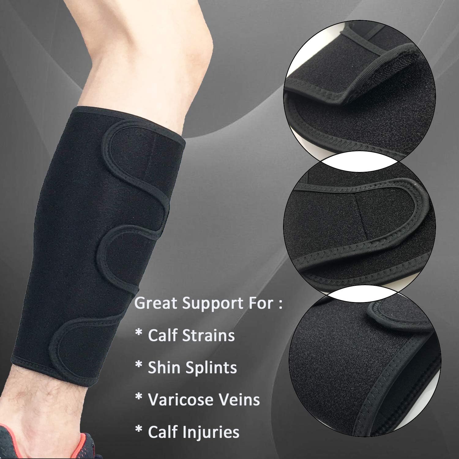 HOPEFORTH Calf Brace Adjustable 2 Pack Shin Splint Support Sleeve Leg Compression Wrap for Torn Calf Muscle, Strain, Sprain, Pain Relief, Tennis Leg,Injury,Best Lower Leg Brace for Men and Women: Industrial & Scientific