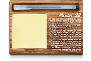WAINVNIAW Christian Bible Verse Sticky Note Holder, Religious Note Holder, Psalm 23 Christian Encouragement Inspirational Gifts for Women, Men, Coworkers, Friends, Self-Stick Note Pad Holders WPP35
