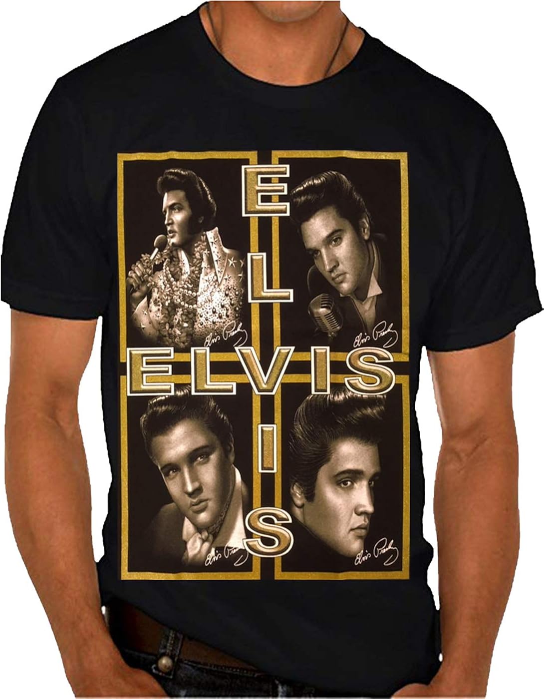 Elvis Presley TShirt The King of Rock n Roll Amazon.co.uk Clothing