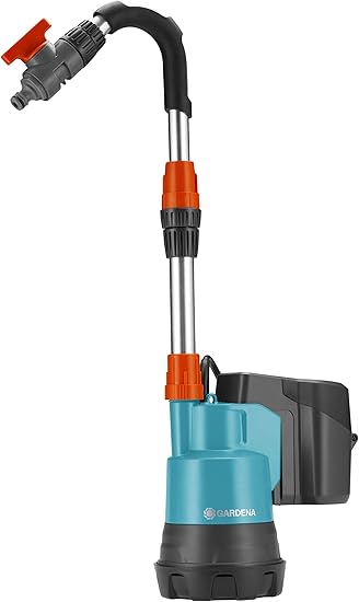 Gardena Pompe Pour Collecteur Deau De Pluie 20002 Li 18 Pompe Immergée Filtre Intégré Débit De 2 000 Lh Puissante Avec Batterie 1749 61