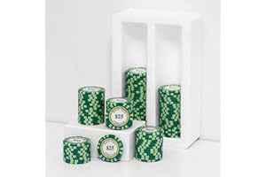 SODFAS 100 Piece Clay Poker Chips 14 Grams Heavyweight Clay Composite Casino 40mm Chips for Texas Hold’em Game Night