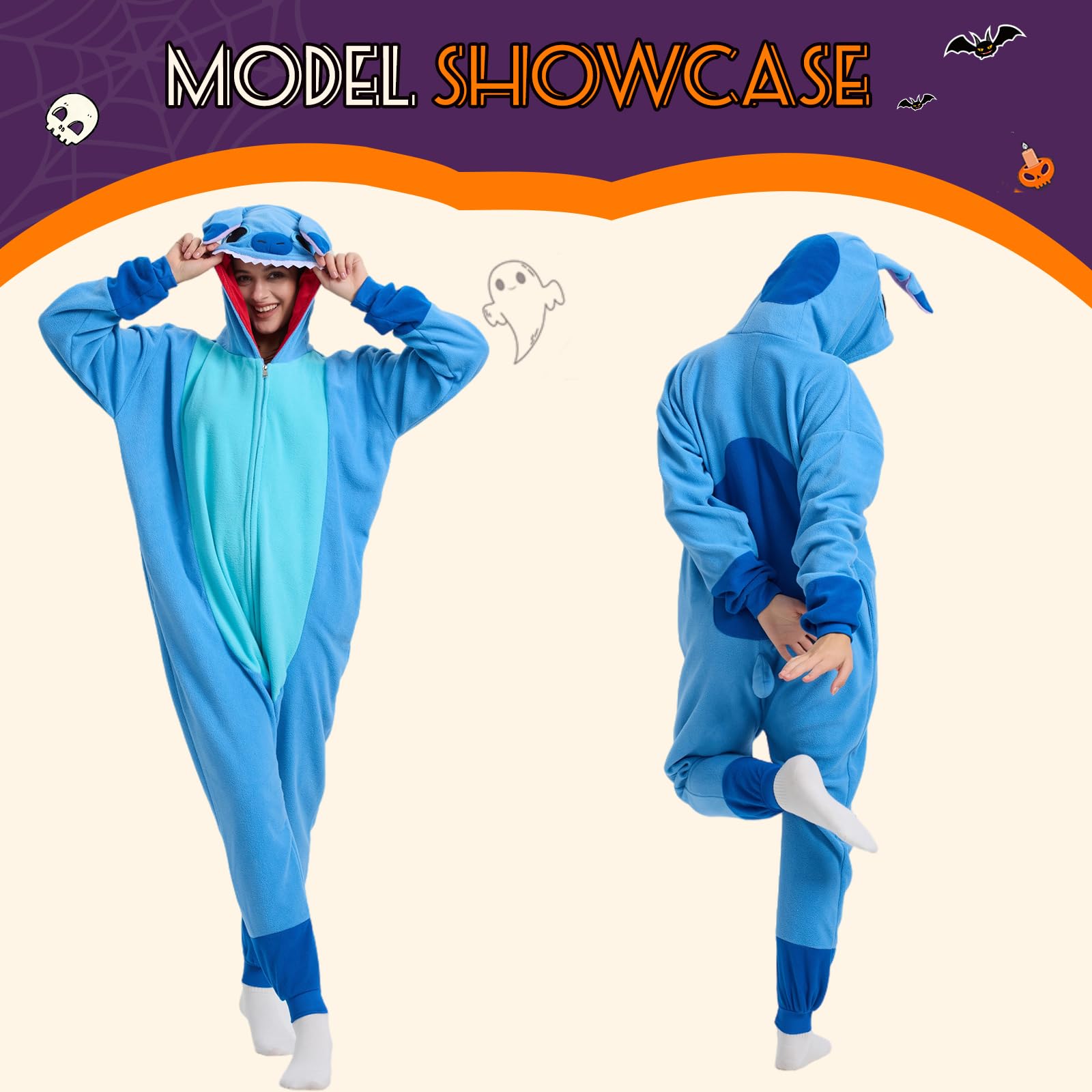 DEAGUI Unisex-Adult Animal Onesies Pajamas Halloween Costume Cosplay Funny Christmas Party Wear Daily Carton Outfit Small