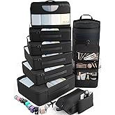 Veken 10 Set Packing Cubes for Travel Essential, Suitcase Organizer Bags in 4 Sizes, Carry-On Luggage Accessories with Large Laundry & Hanging Toiletry Bag, Must-Have for Airplane, Road Trip & Camping