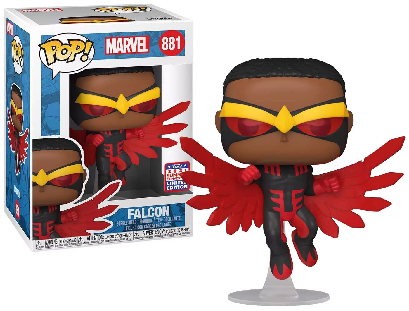 Funko POP! Marvel: Falcon 881 (2021 Summer Convention Virtual Funkon Shared Exclusive)