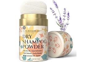 Nuva Botanicals Non Aerosol Dry Shampoo Powder with Biotin - Lavender Extract and Korean Ginseng - Volumizing Travel Size (0.42 oz) - Gifts for Her