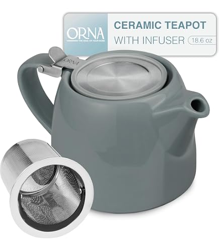 Amazon.com | Tealyra - Pluto Porcelain Small Teapot Grey - 18.2