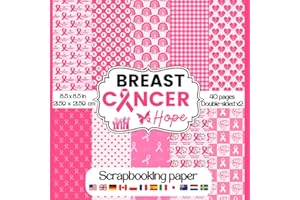 Breast Cancer Scrapbook Paper: Collection of double sided Breast Cancer awareness craft paper and pink Ribbon Patterns for scrapbooking, card making, ... projects to create decorative embellishments