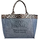 Ganni Women's Medium Trapeze Shopper Flock Reversible Tote