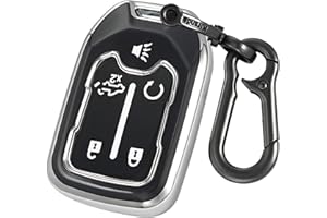 Kirsnda for Chevrolet Key Fob Cover with keychian,TPU Protection Key Case Compatible with GMC Silverado Suburban Tahoe Acadia Sierra Terrain Yukon (Silver, 5 Button)