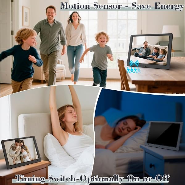 KECAG 10.1″ DIGITAL PICTURE FRAME, 1080P IPS DIGITAL PHOTO FRAME, NO WIFI/APP NEEDED, PLUG & PLAY SD CARD & USB, REMOTE & MOTION SENSOR, PHOTOS/VIDEOS/MUSIC, FREE 32GB USB