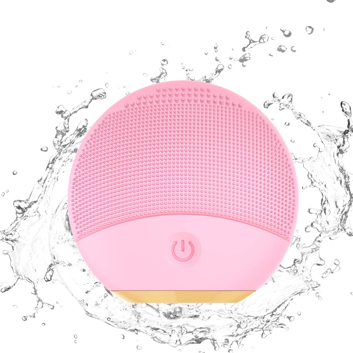 Silicone Facial Cleansing Brush, Xpreen Electric Sonic Vibrating Facial Cleansing Brush - Waterproof Face Brushes for Cleansing and Exfoliating - Silicone Face Cleaner (Pink)