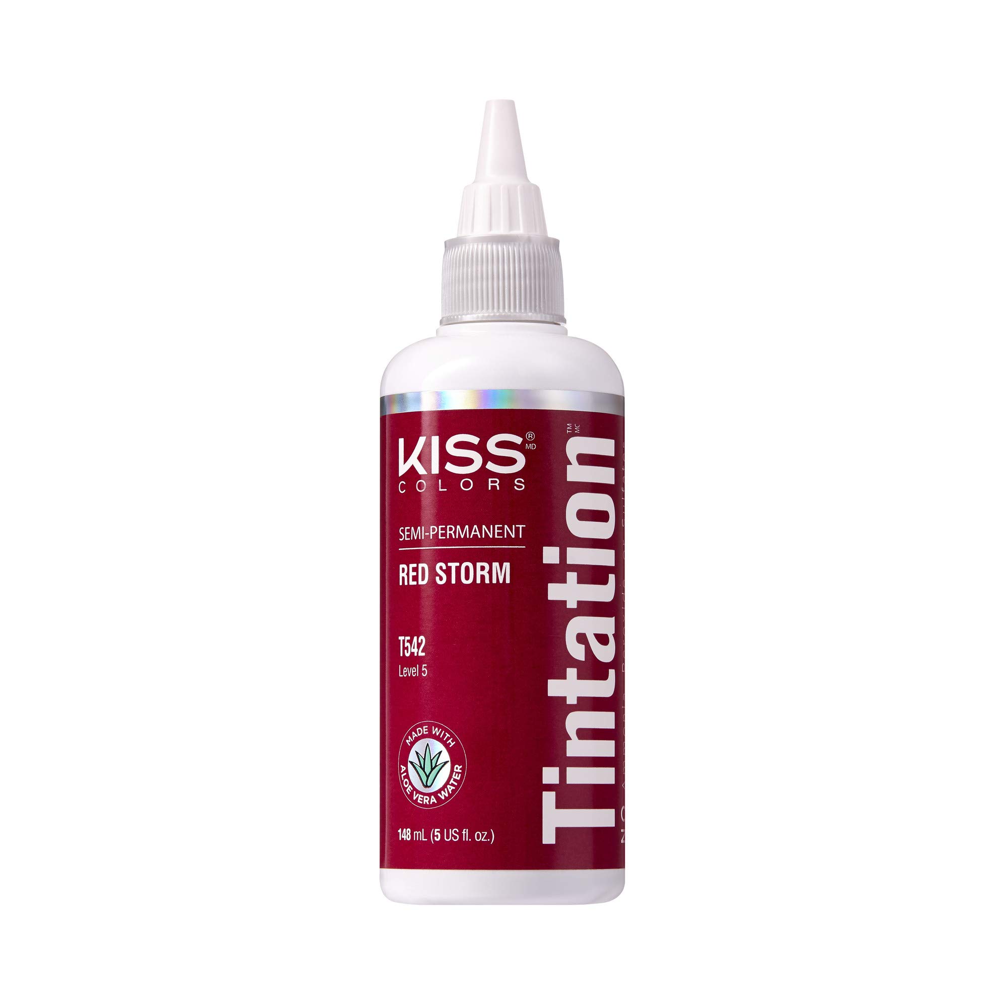 Kiss Tintation Semi Permanent Hair Colour With Argan Oil, Aloe Vera - Red Storm T542