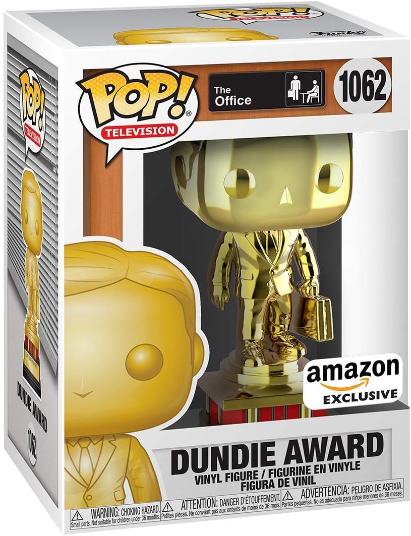 Funko Pop! TV: 52077 The Office Gold Chrome Dundie Award, Amazon Exclusive #1062 - Image 3