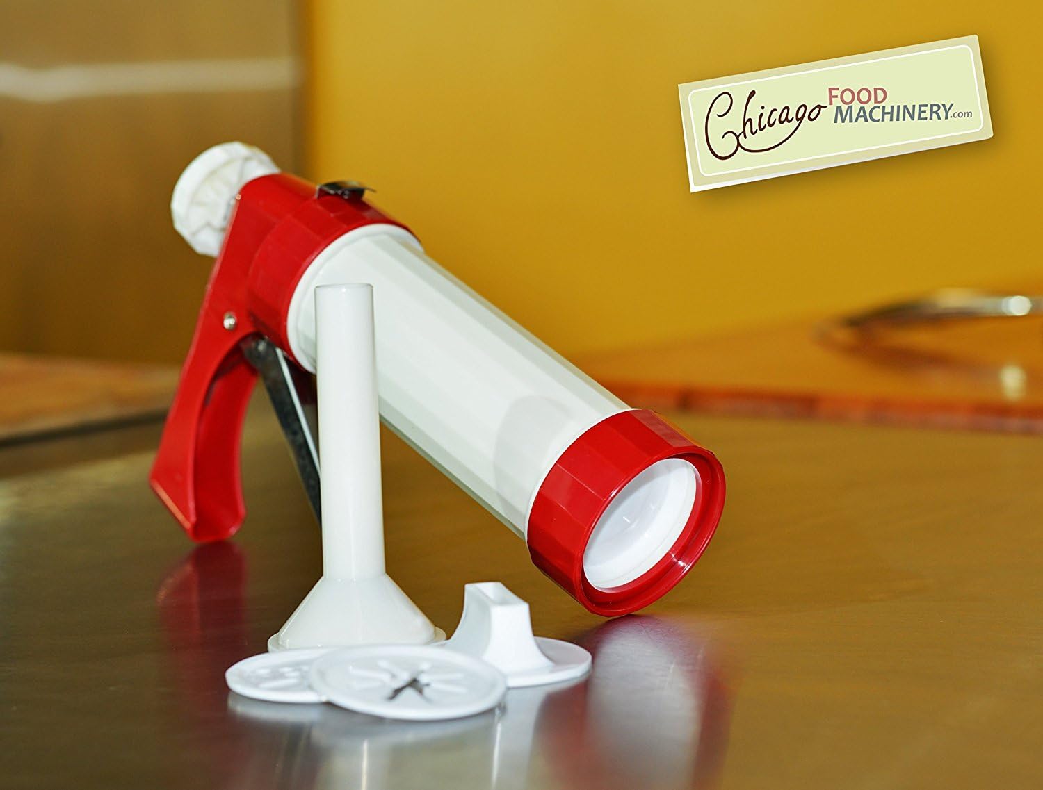 Chicago Food Machinery HT005 Jerky Gun, White with Red Trim