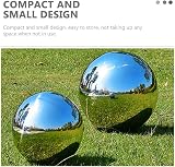 Operitacx 6" Mirror Polished Stainless Steel Sphere Garden Ornament view 2