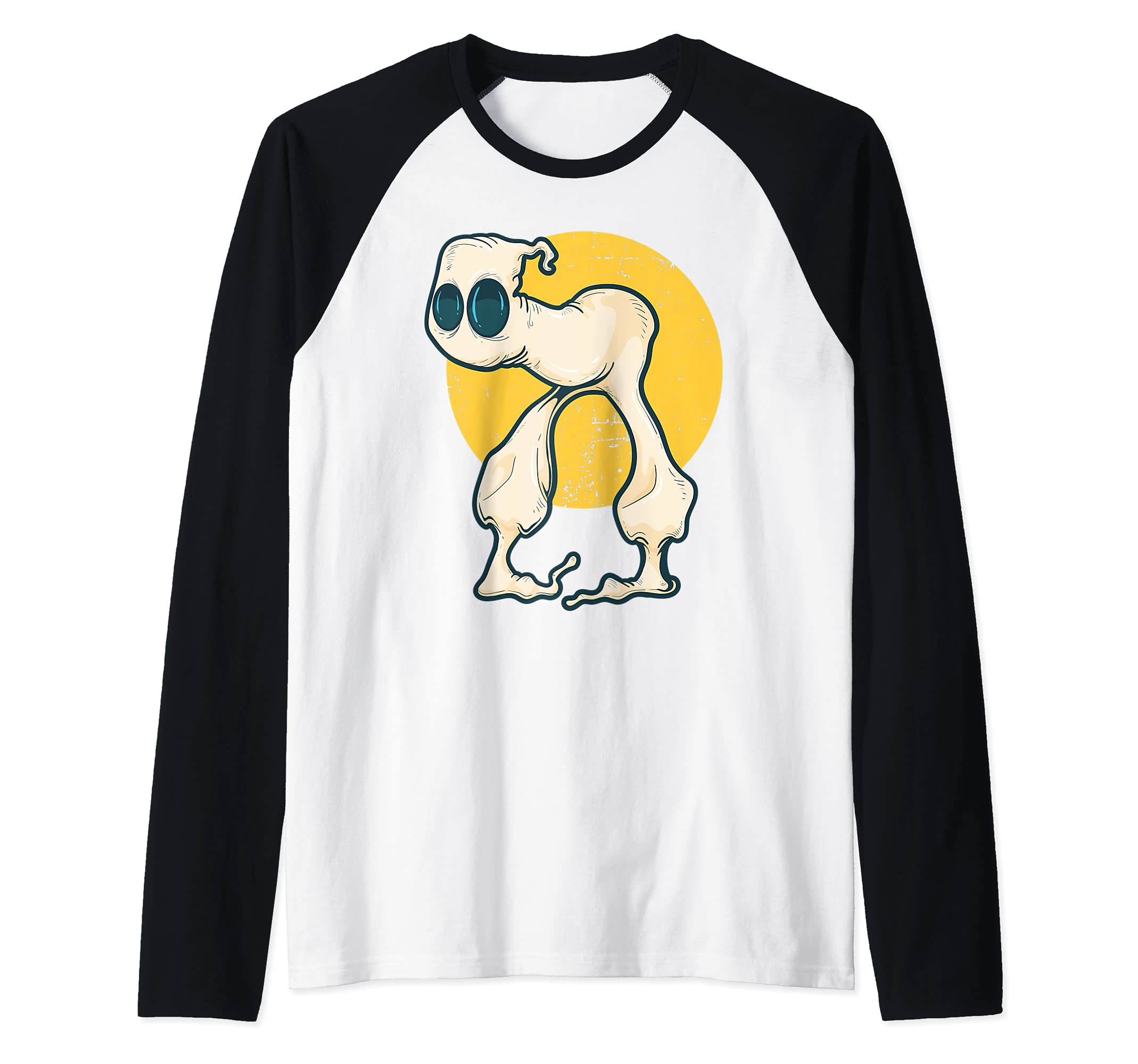 Fresno Nightcrawler Cryptozoology Creature Conspiracy Theory Raglan Baseball Tee