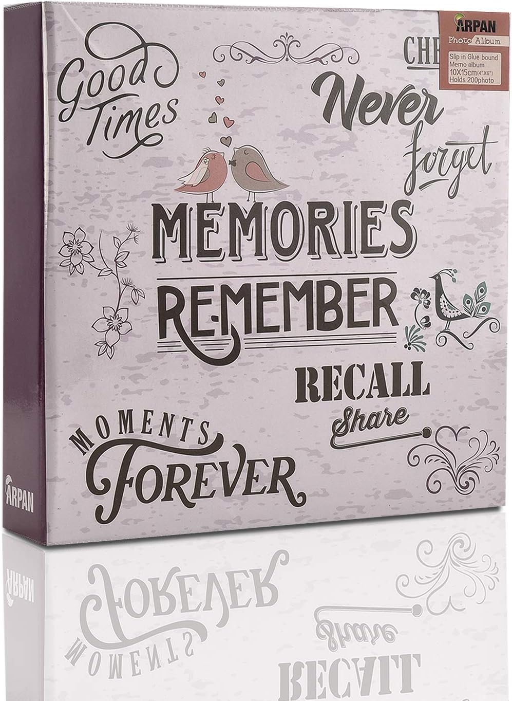 ARPA N Photo Album Slip In Case 200x4x6 Purple Memo Pages 50 Sheets