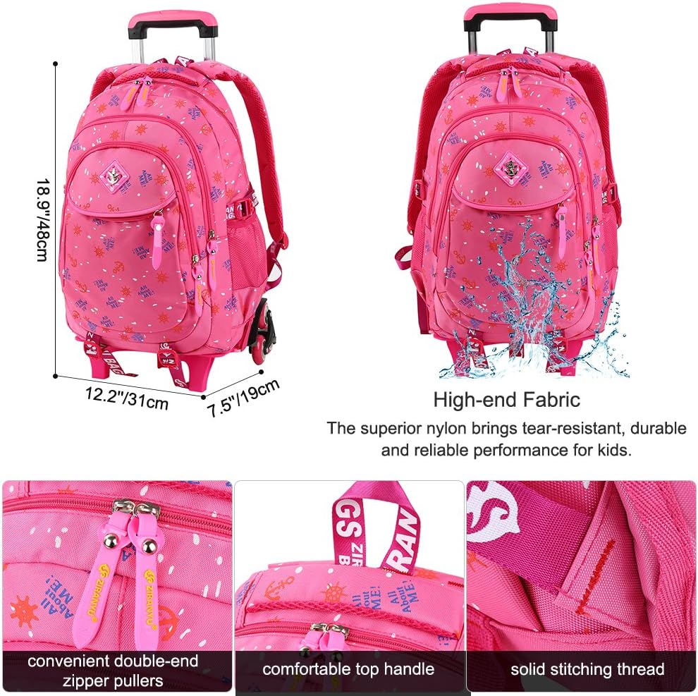 Vbiger Zaino Scuola Zaino Bambina Zaino Scuola Elementare Zaino Scuola  Trolley Zaino Borsa Zaino Per Bambini Con Ruote Cartelle urban-earth.co.uk