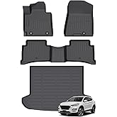 Floor Mats & Cargo Liner for Hyundai Tucson 2016 2017 2018 2019 2020 2021, All Weather TPE Rubber Floor Liner for Tucson, Waterproof Anti-Slip Full Set Floor Mats, Front, Rear, Trunk Mats