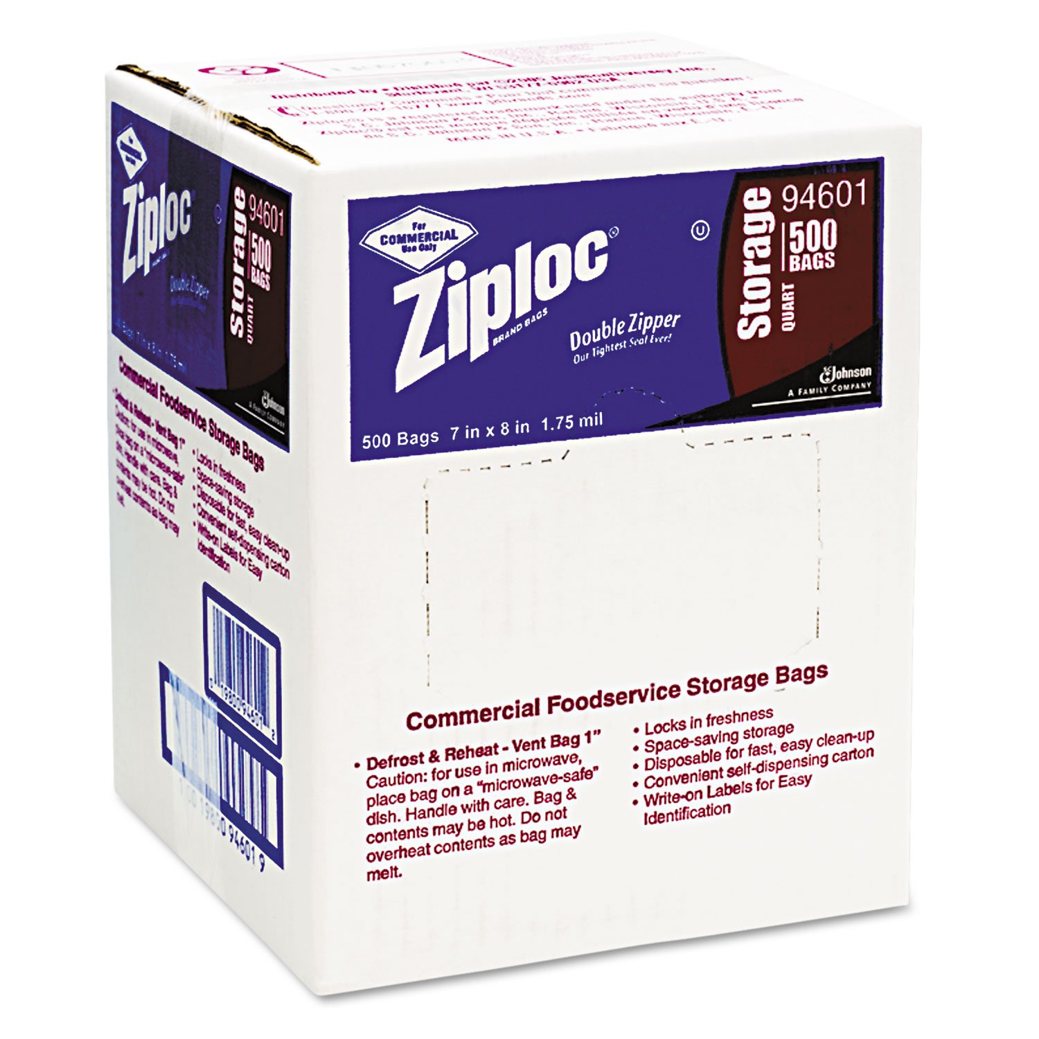 Ziploc Double Zipper Plastic Storage Bags, 1 Gallon, Case
