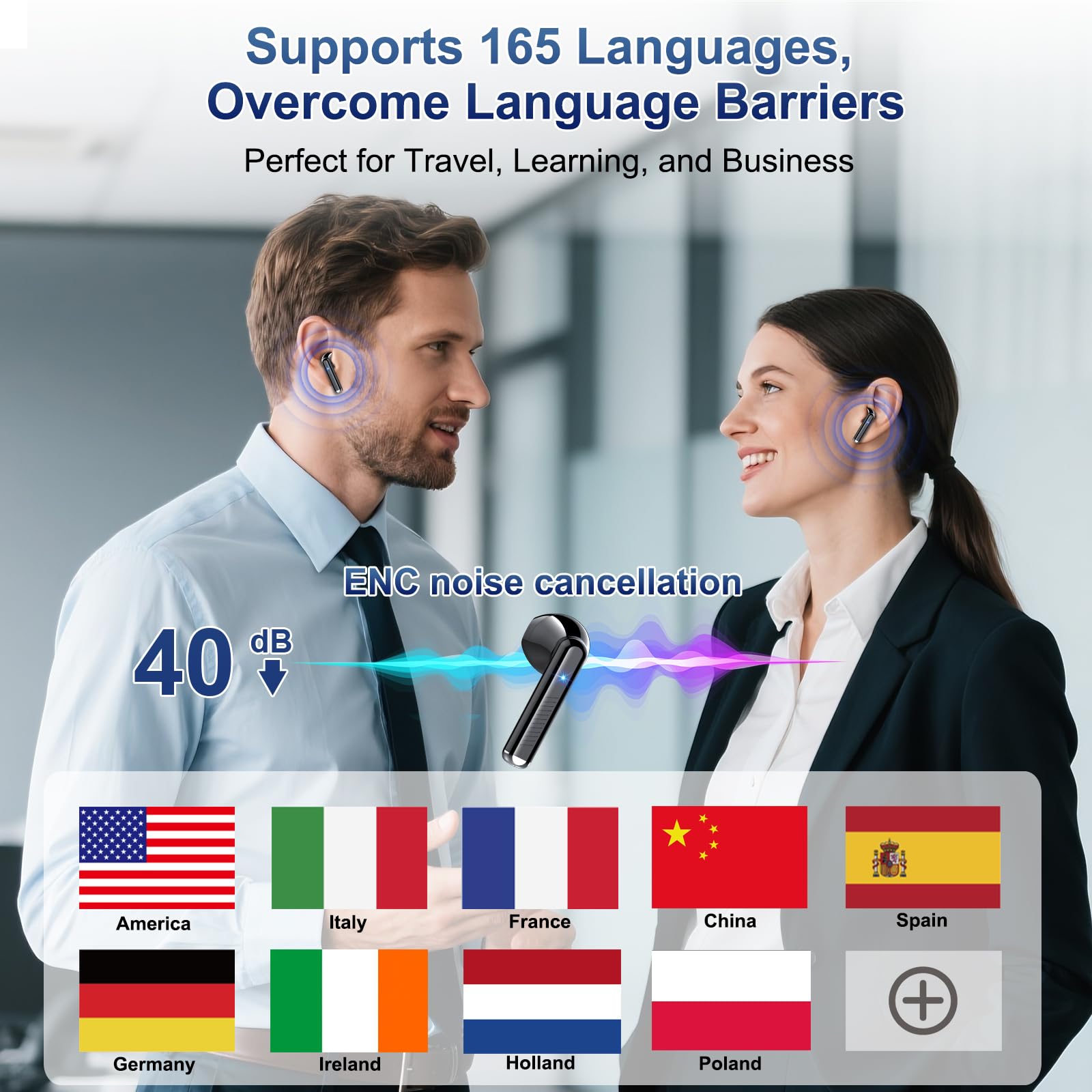 Condition photo showing New/Like New for 2026 ai translation earbuds real time, 165 language translator earbuds 3-in-1 bluetooth 5.4 with app
