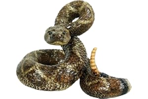 Michael Carr Designs Western Diamondback Rattlesnake L - Outdoor Snake Figurine for gardens, patios and lawns (80057),Brown