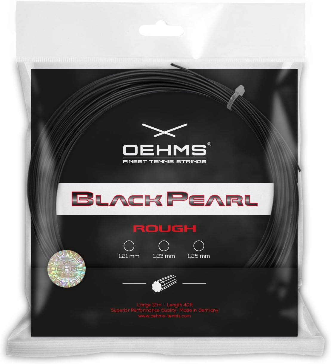 OEHMS Black Pearl Extreme | 12m Set | Ø 1.23/1.27 mm | monofilament co-polyester tennis string
