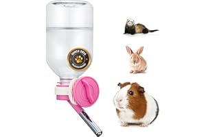 Choco Nose Patented No-Drip Water Bottle/Feeder for Guinea Pigs/Hamsters/Bunnies/Ferrets/Other Small Pets, Critters and Animals -for Cages, Crates or Wall Mount. 10.2 oz. Nozzle 10mm, Pink (C128)