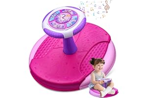 VROGTIK Sit and Spin Toys for Toddlers 1-3 Girls, 360° Toddler Spinning Seat with LED Lights and Music Christmas Birthday Gift for 1 2 3 Years Old Girl Sensory Toys Toddler Activities