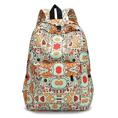 VJGOAL Damen Rucksack, Damen Männer Frischen Stil Rucksäcke Blumendruck Bookbags Weibliche Reise Schultaschen Studenten Rucks