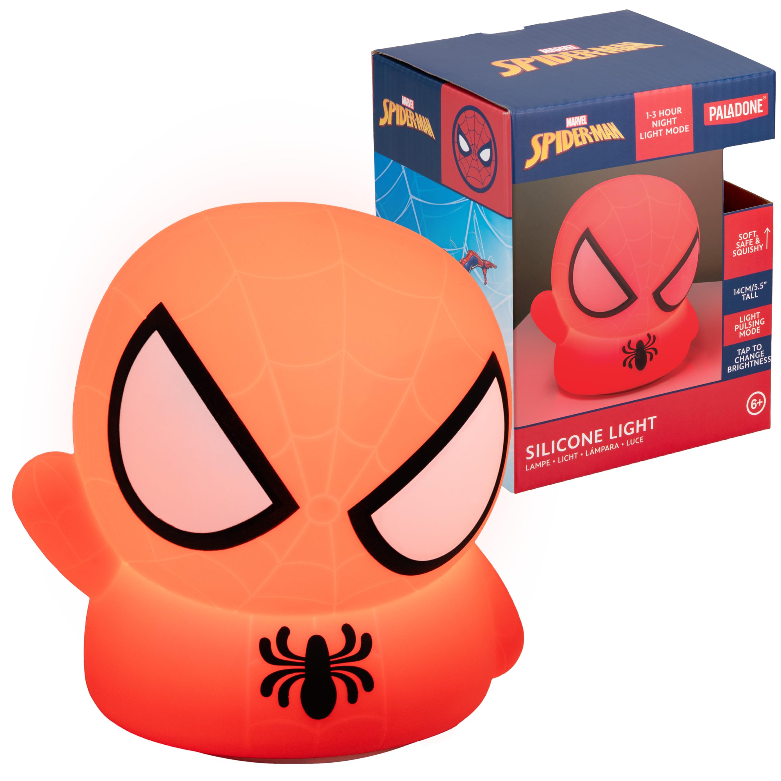 Photo 1 of Paladone Spiderman Squishy Lamp - Officially Licensed Disney Free Standing Desk Light, Gaming Room Decor and Merchandise for Boys and Girls, Nightlight Gift Accessory for Playroom and Bedroom