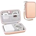 Canboc Carrying Case for MacBook Air Pro Charger MagSafe/MagSafe 2 Power Adapter, iPhone 16/16 Pro MagSafe Charger, USB C Hub, Type C Hub, USB Multiport Adapter, Hard EVA Bag, Rose Gold