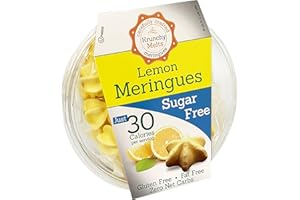 Krunchy Melts Original Sugar Free Meringue Cookies | Sugar Free Lemon Flavor | Only 30 Calories Per Serving | Fat Free, Gluten Free, Dairy Free | Keto Friendly | Zero Net Carbs (2 Oz)