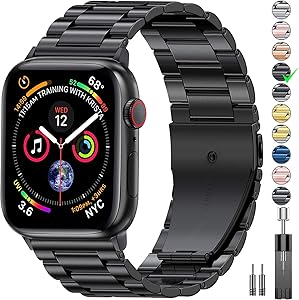 EPULY Compatible with Apple Watch Band 42mm 44mm 38mm 40mm ,Business Stainless Steel Metal Wristband for iWatch SE & Series 6/5/4/3/2/1