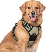 rabbitgoo Dog Harness Large No Pull Adjustable Reflective Easy Control XL Coffee