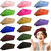 Honoson 15 Pieces Women Wool Beret Hat Wool French Beret Hat Artist Cap Winter Solid Color Cap for Women (Elegant Color)