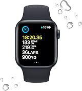 Apple Watch SE 2nd Gen GPS 40mm Midnight Aluminum Case Midnight Sport Band view 4
