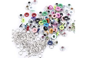 LiebeWH Lot de 100 œillets métalliques pour Cropodile, 5 couleurs, en métal robuste, pour bricolage, scrapbooking, artisanat,