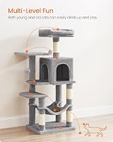 Feandrea Cat Tree Tower 112 cm Multi-Level Plush Condo with 4 Scratching Posts view 4