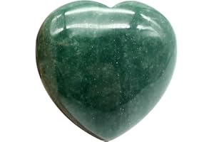Fekuar Green Aventurine Heart Pocket Palm Stone, Healing Crystal Romantic Love Energy Worry Stones Chakra Balancing Reiki Meditation 1.5" (40mm)