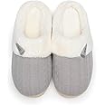 NineCiFun Women's Slip on Fuzzy House Slippers Memory Foam Slippers Scuff Outdoor Indoor Warm Plush Bedroom Shoes with Faux Fur Lining